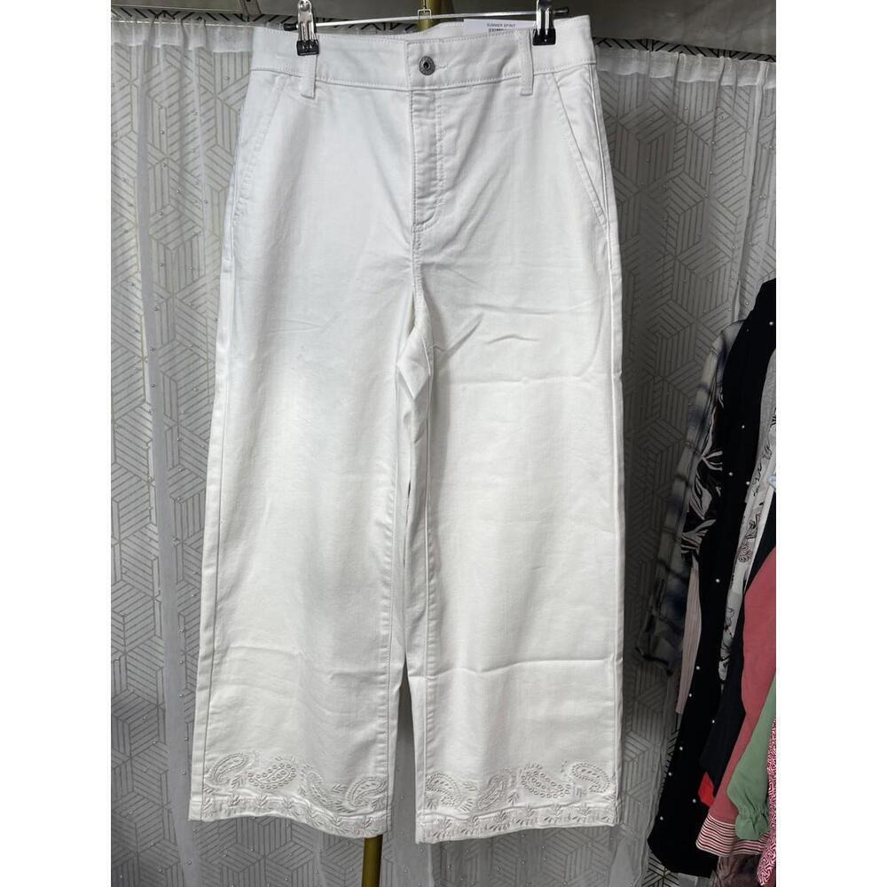 NWT Style & Co High-Rise Wide-Leg Slimming Pocket Crop Jeans, SZ 6 MSRP $59